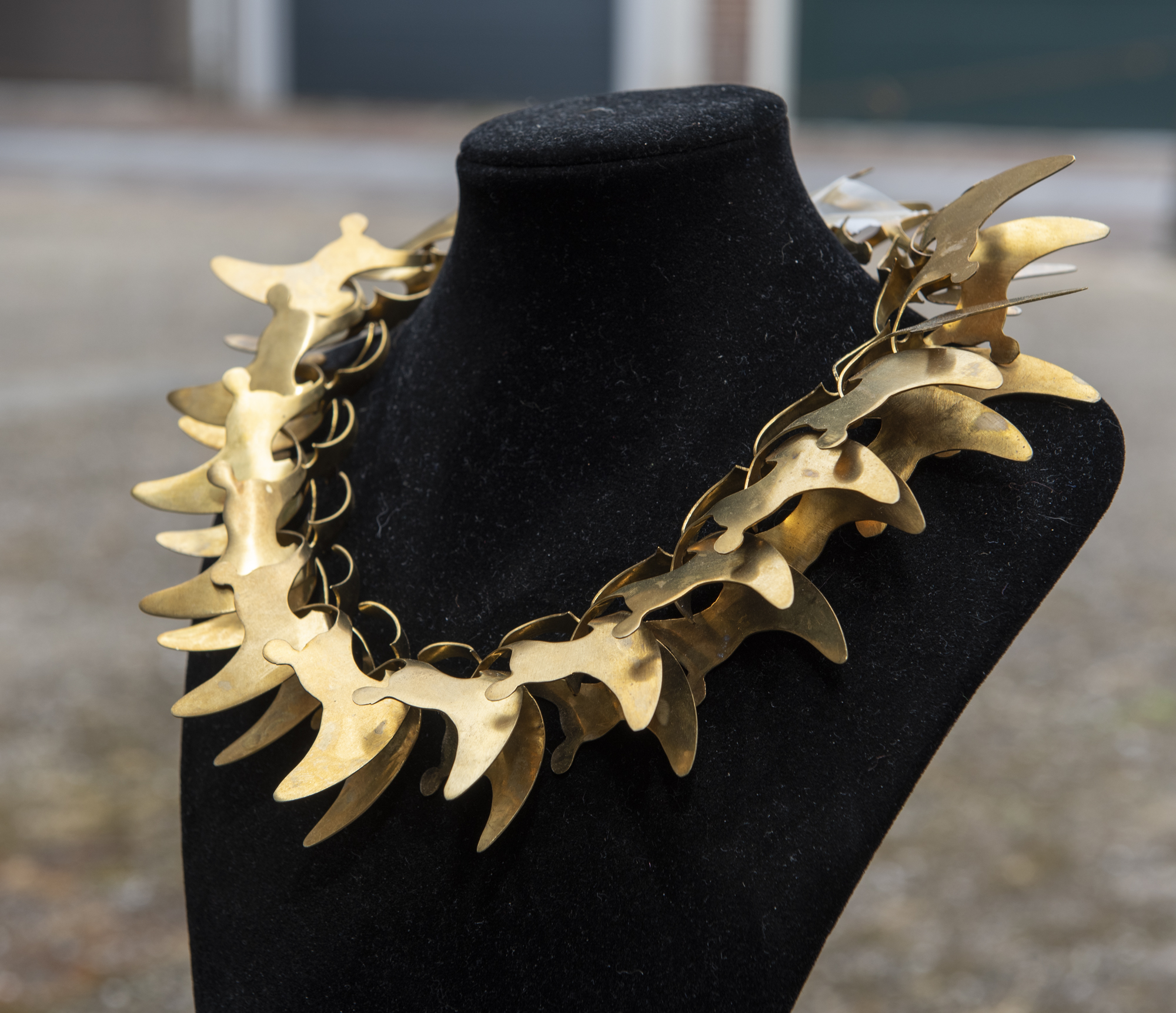 Collectie gouden collier met grote schakels